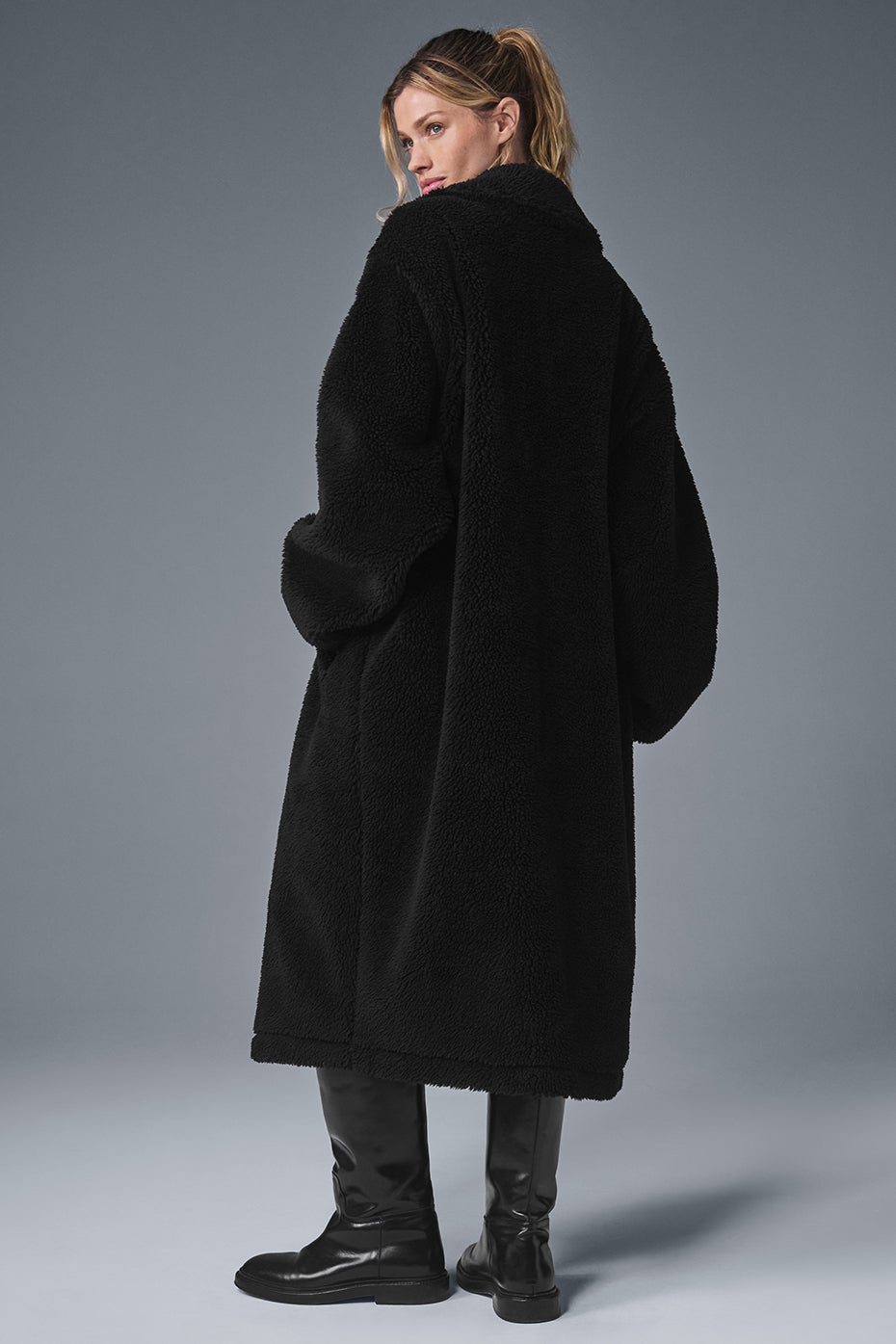 Oversized Sherpa Trench - Black - Image 2