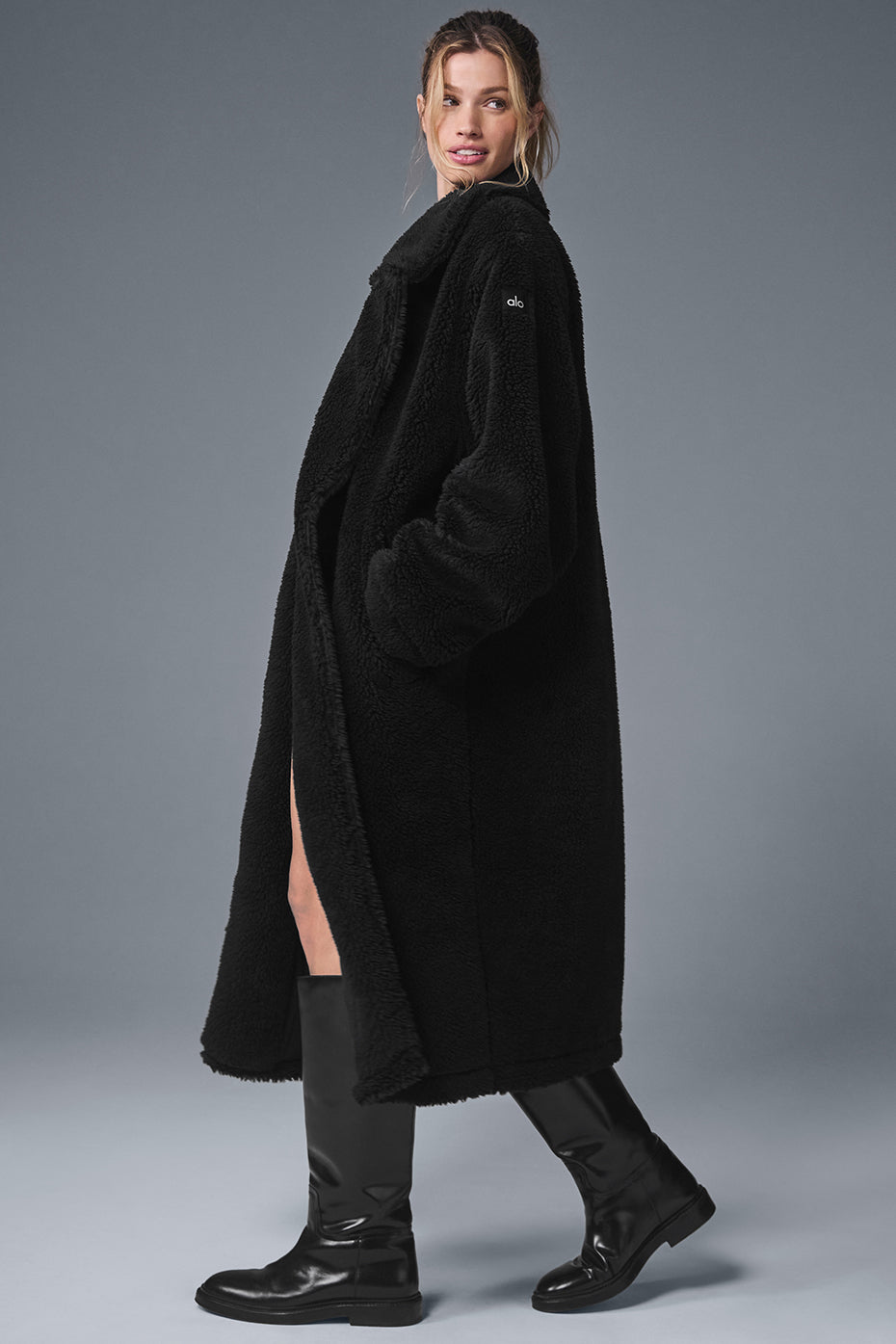Oversized Sherpa Trench - Black - Image 3