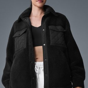 Sherpa Edge Shacket - Black