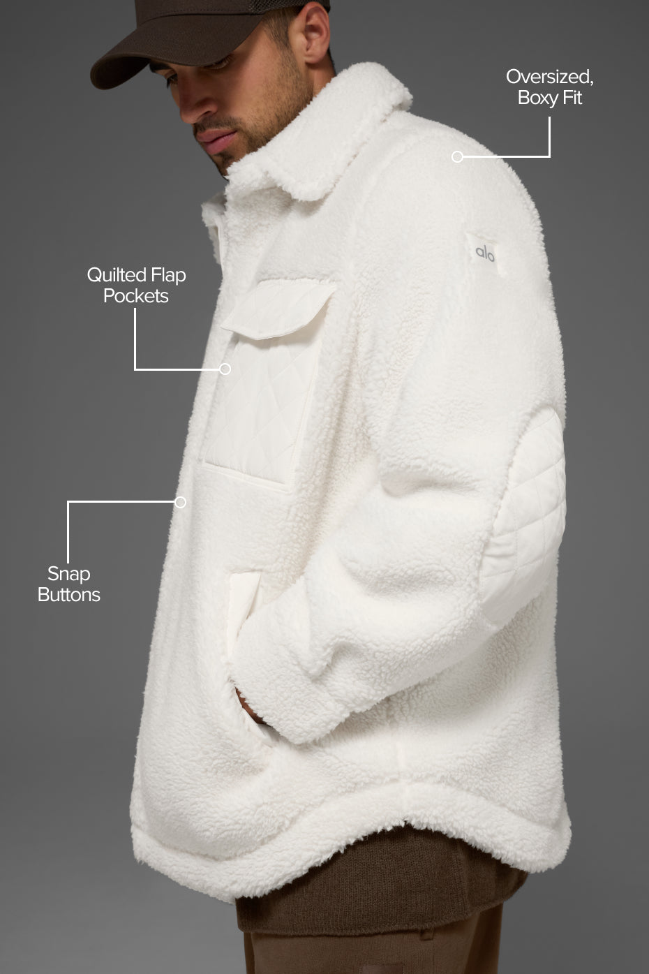 Sherpa Edge Shacket - Ivory - Image 2