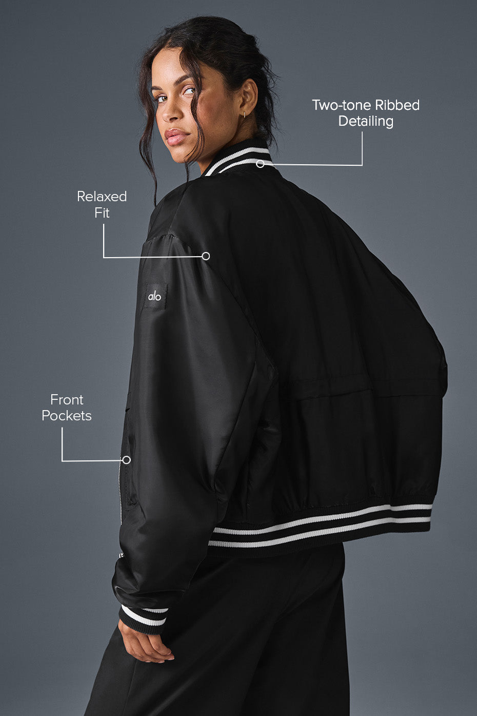 Afterglow Varsity Jacket - Black - Image 2