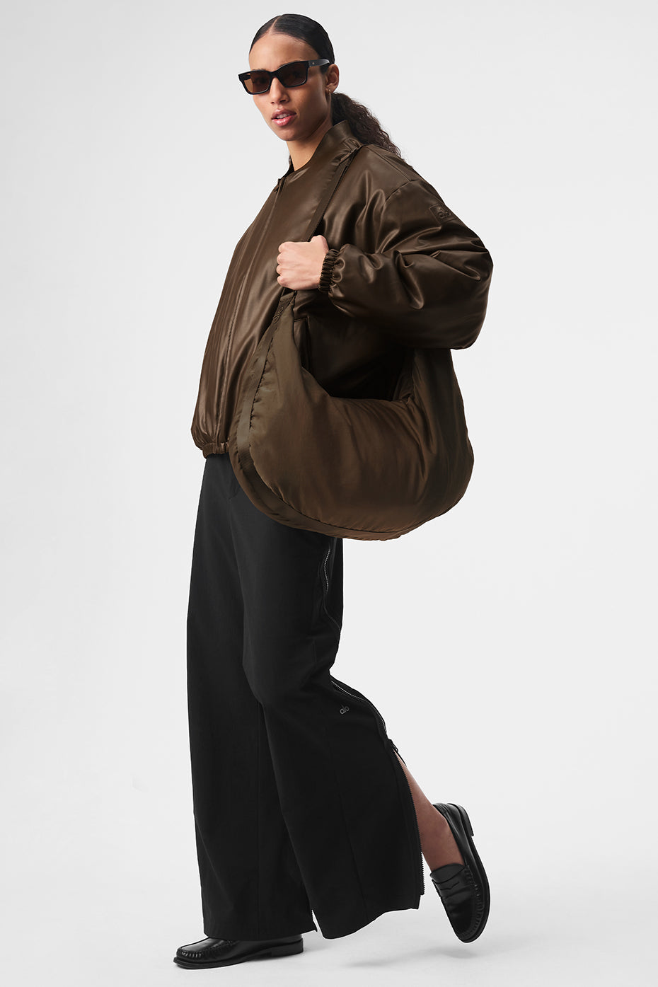 Faux Leather Premier Bomber - Espresso - Image 5