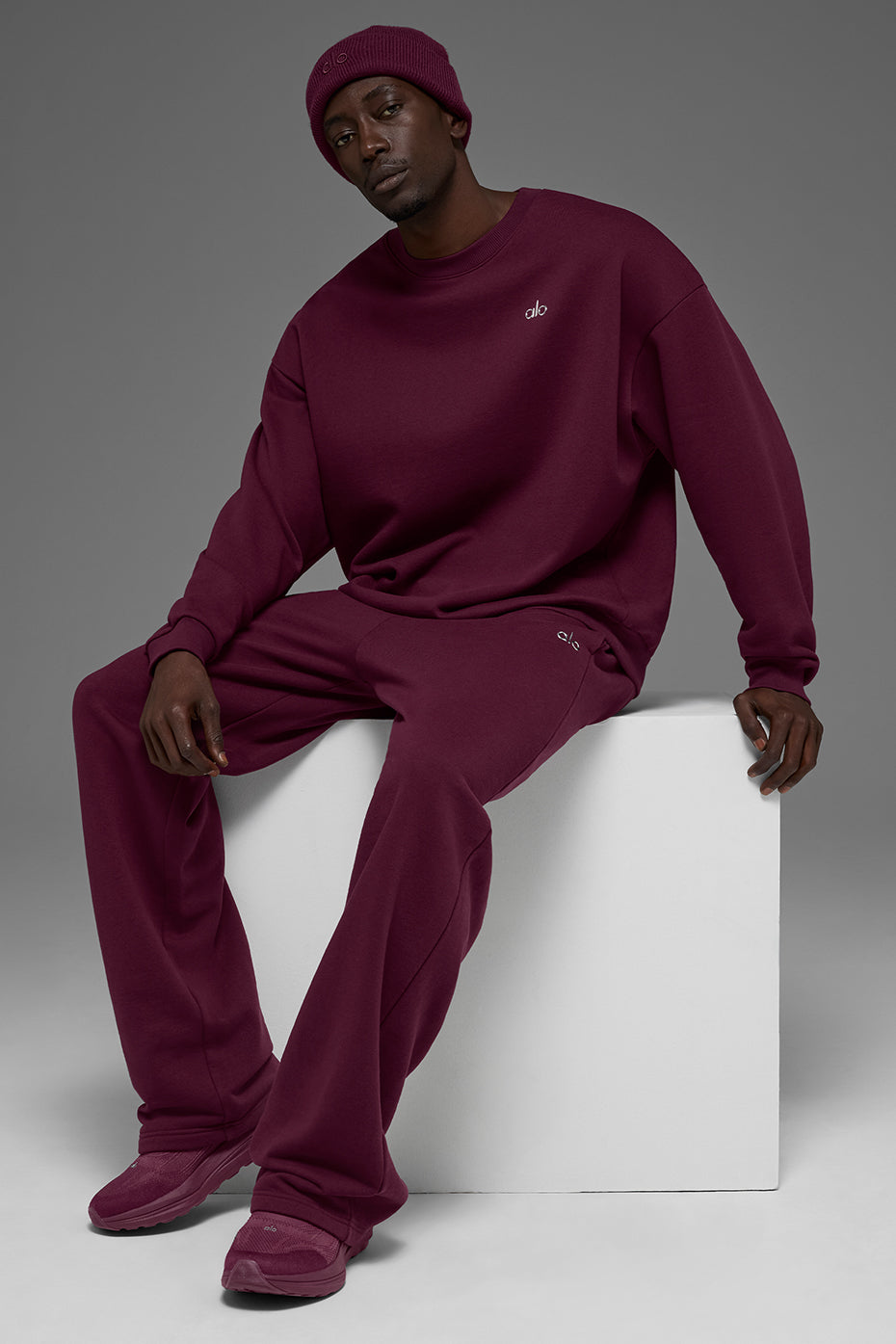 Accolade Straight Leg Sweatpant - Burgundy - Image 6