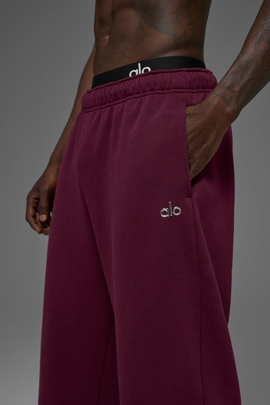 Accolade Straight Leg Sweatpant - Burgundy - Image 2