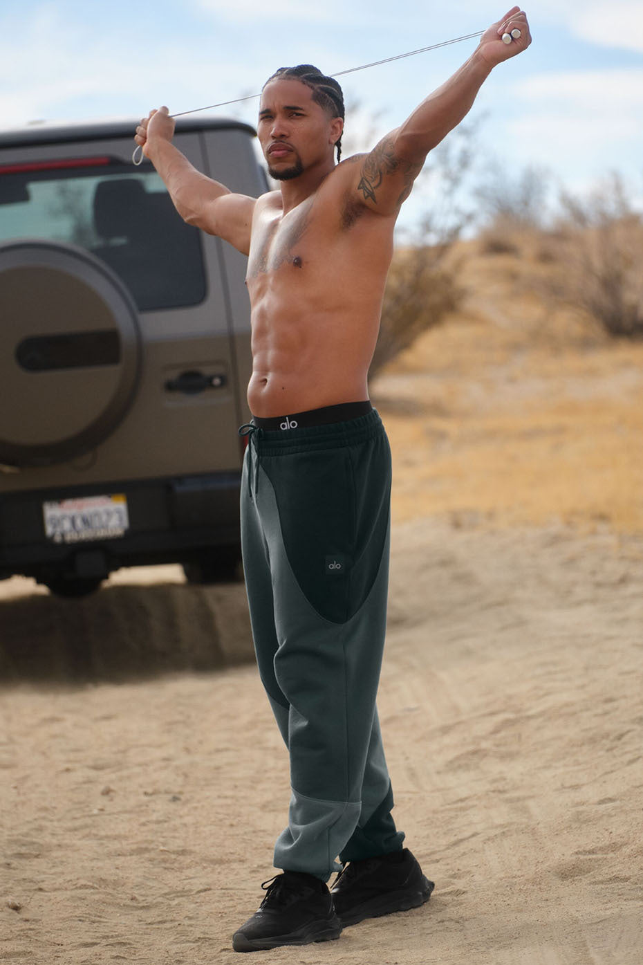 Make Waves Sweatpant - Charcoal Green Tonal - Image 5