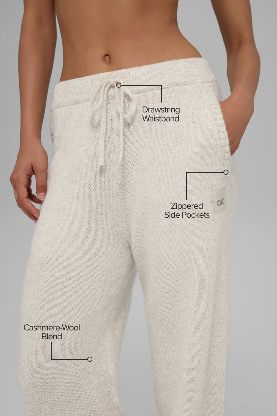 New Class Cashmere Sweatpant - Bone Heather - Image 2