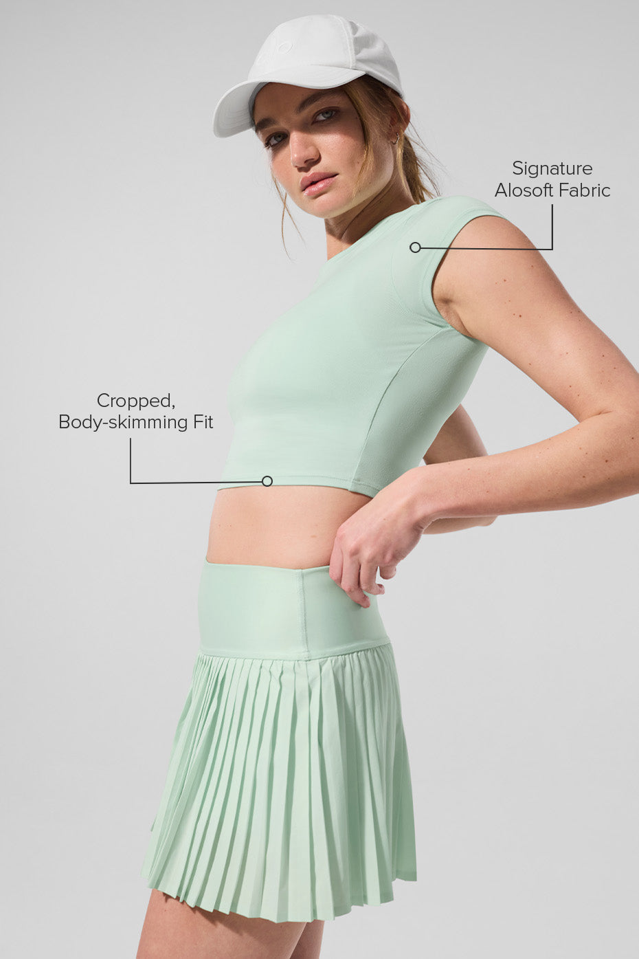Alosoft Crop Finesse Short Sleeve - Spearmint - Image 2