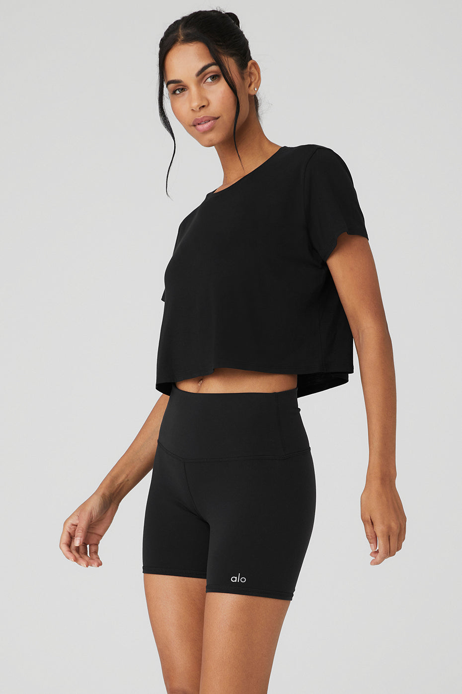 Cropped All Day Short Sleeve - Black - Image 3
