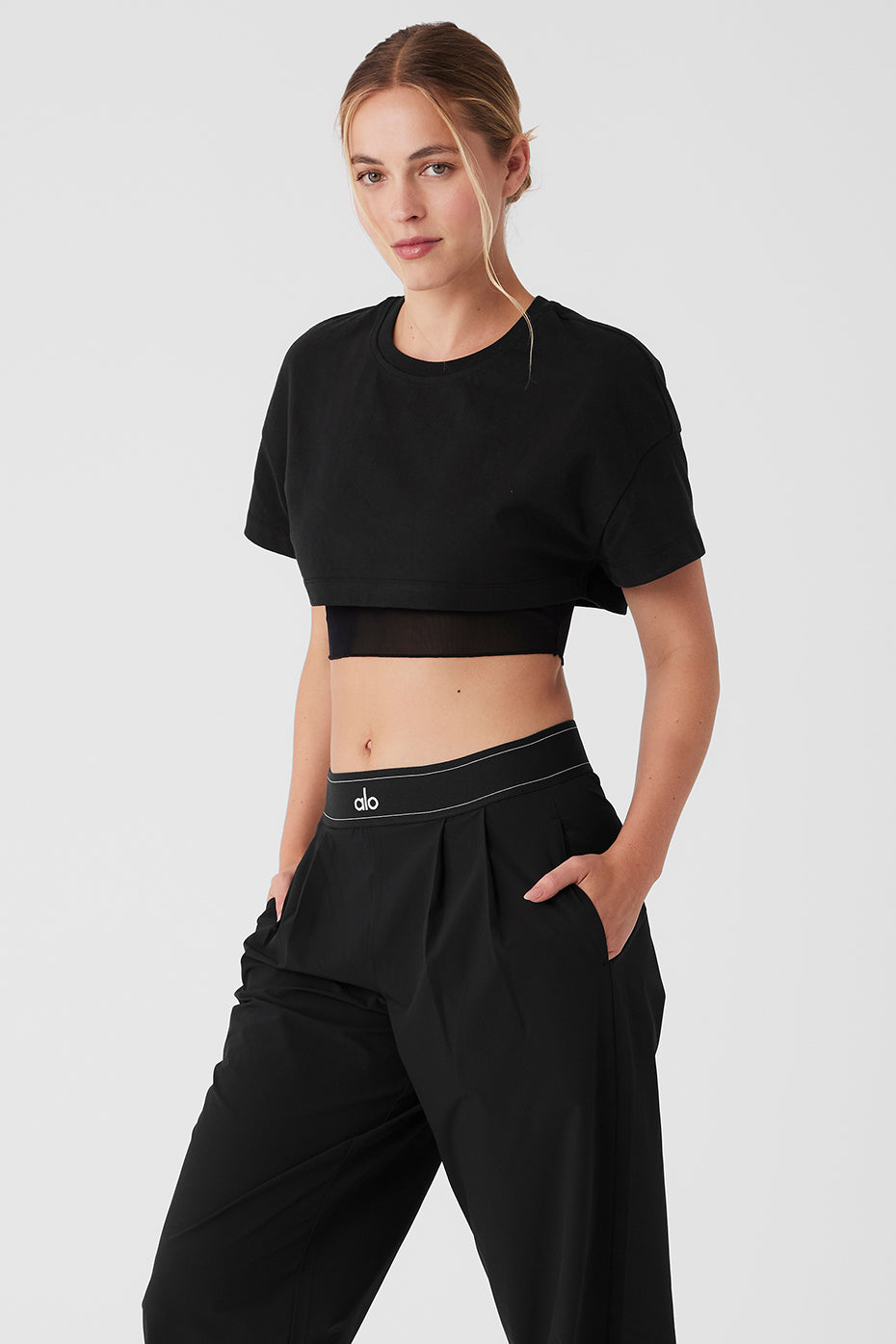 Made You Look Cropped Short Sleeve Tee - Black - Image 3
