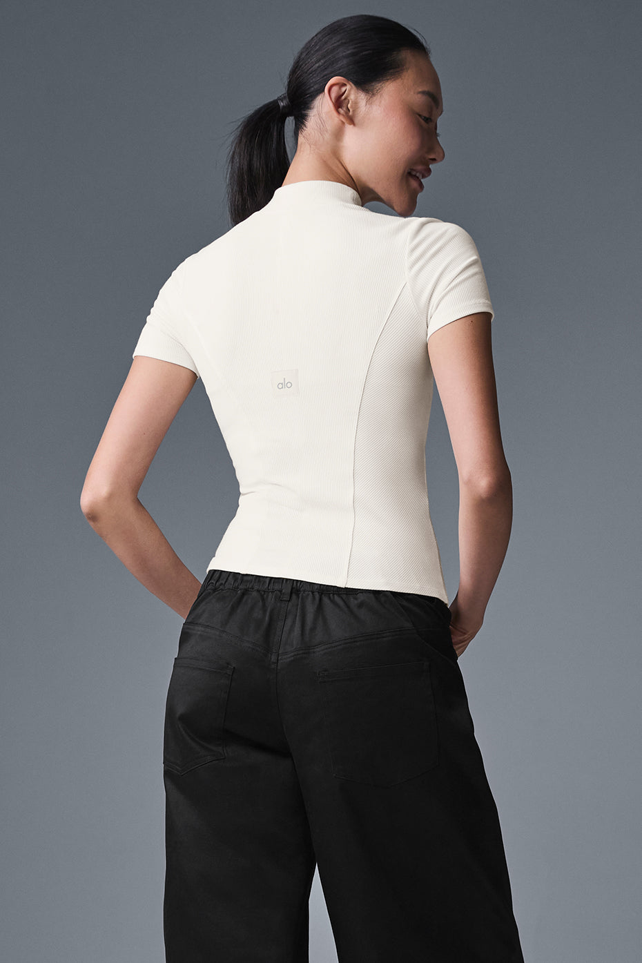 Ribbed Mesmerize Short Sleeve - Ivory - Image 3