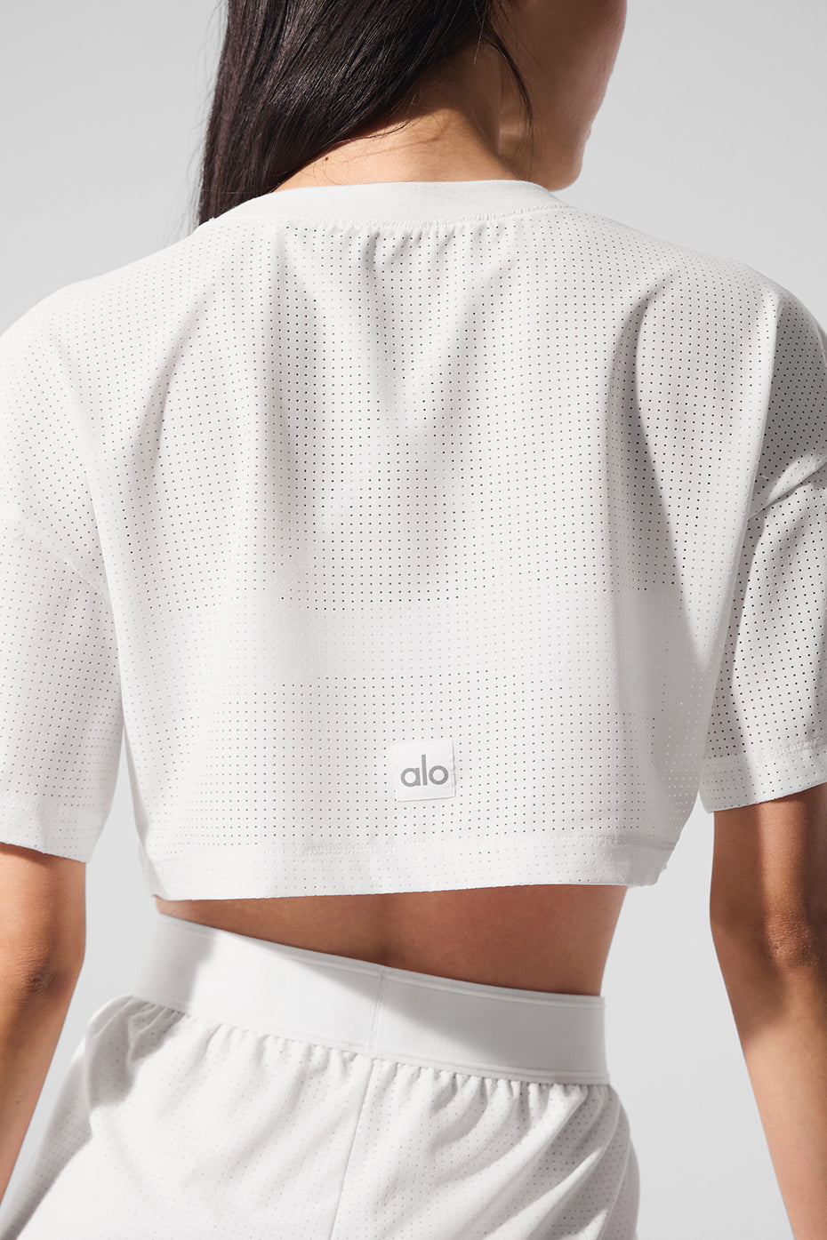 Mesh Cropped Mirage Tee - White - Image 4