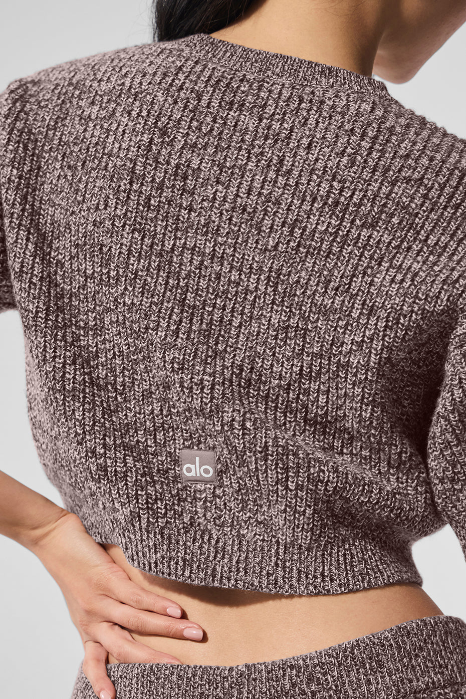 Marl Sweater Short Sleeve - Mushroom Marl - Image 3