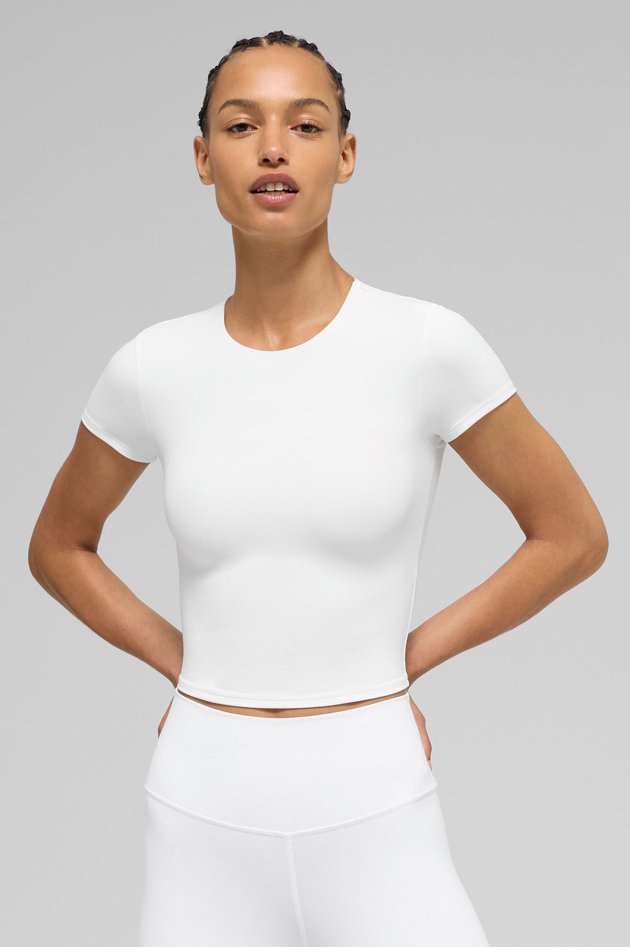 ALO Softsculpt Precision Short Sleeve Top - White