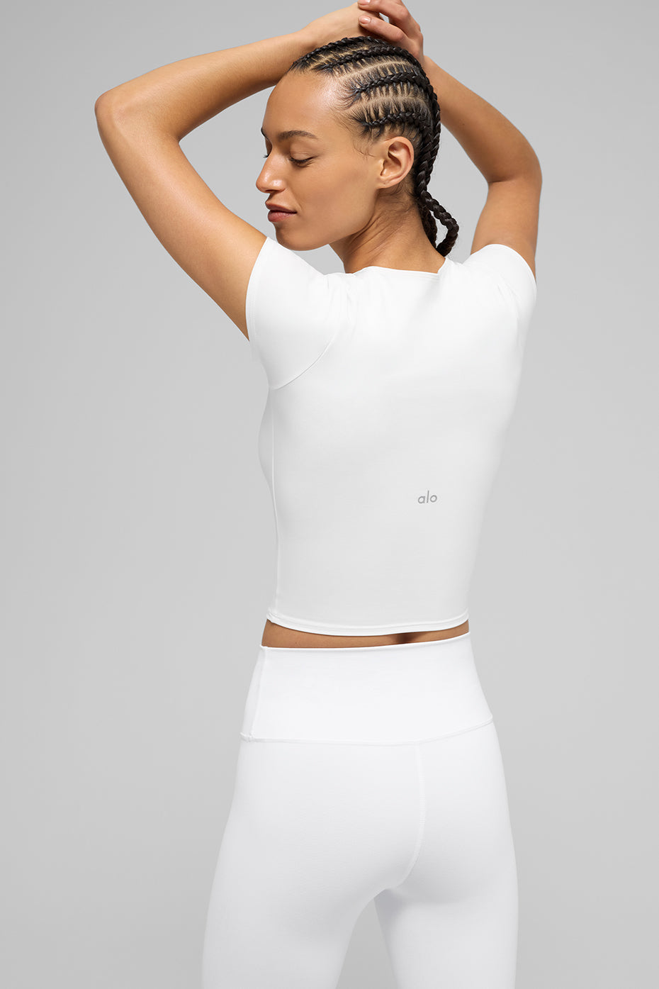 ALO Softsculpt Precision Short Sleeve Top - White - Image 3