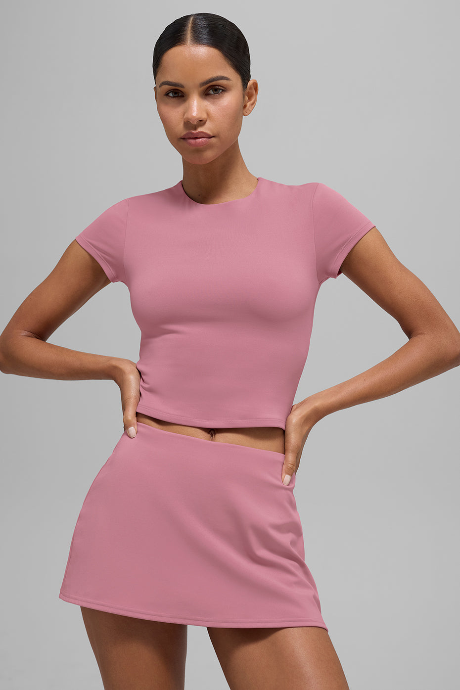 ALO Softsculpt Precision Short Sleeve Top - Pink Wild Rose - Image 2