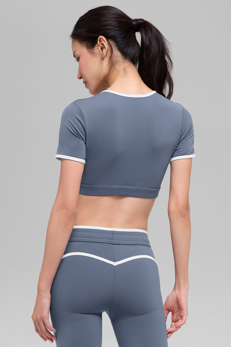 Airbrush Race Pace Short Sleeve - Bluestone/White - Image 2