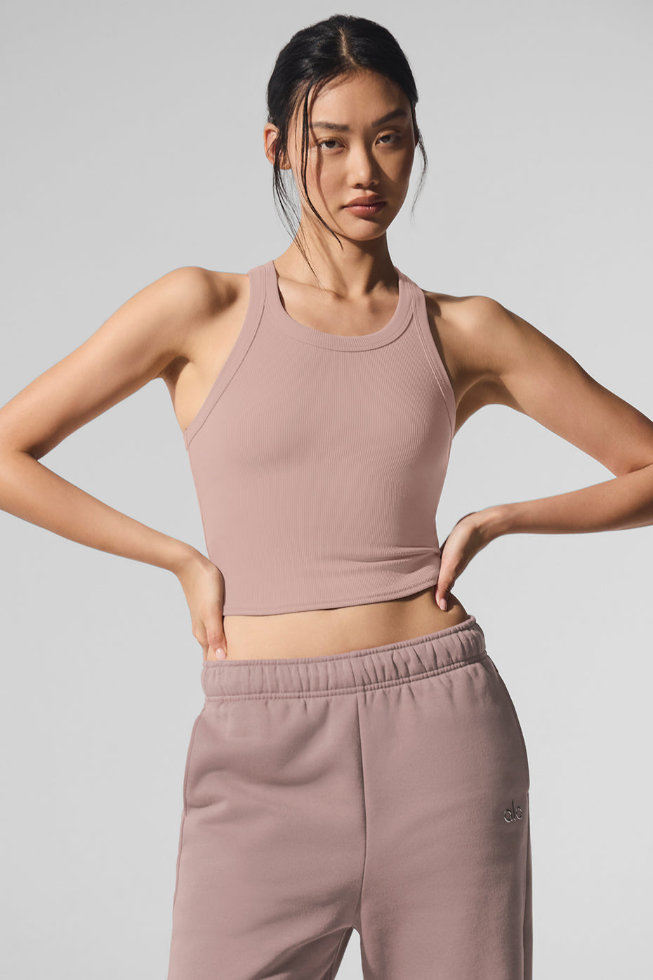 Goddess Ribbed Go-To Tank - Taupe