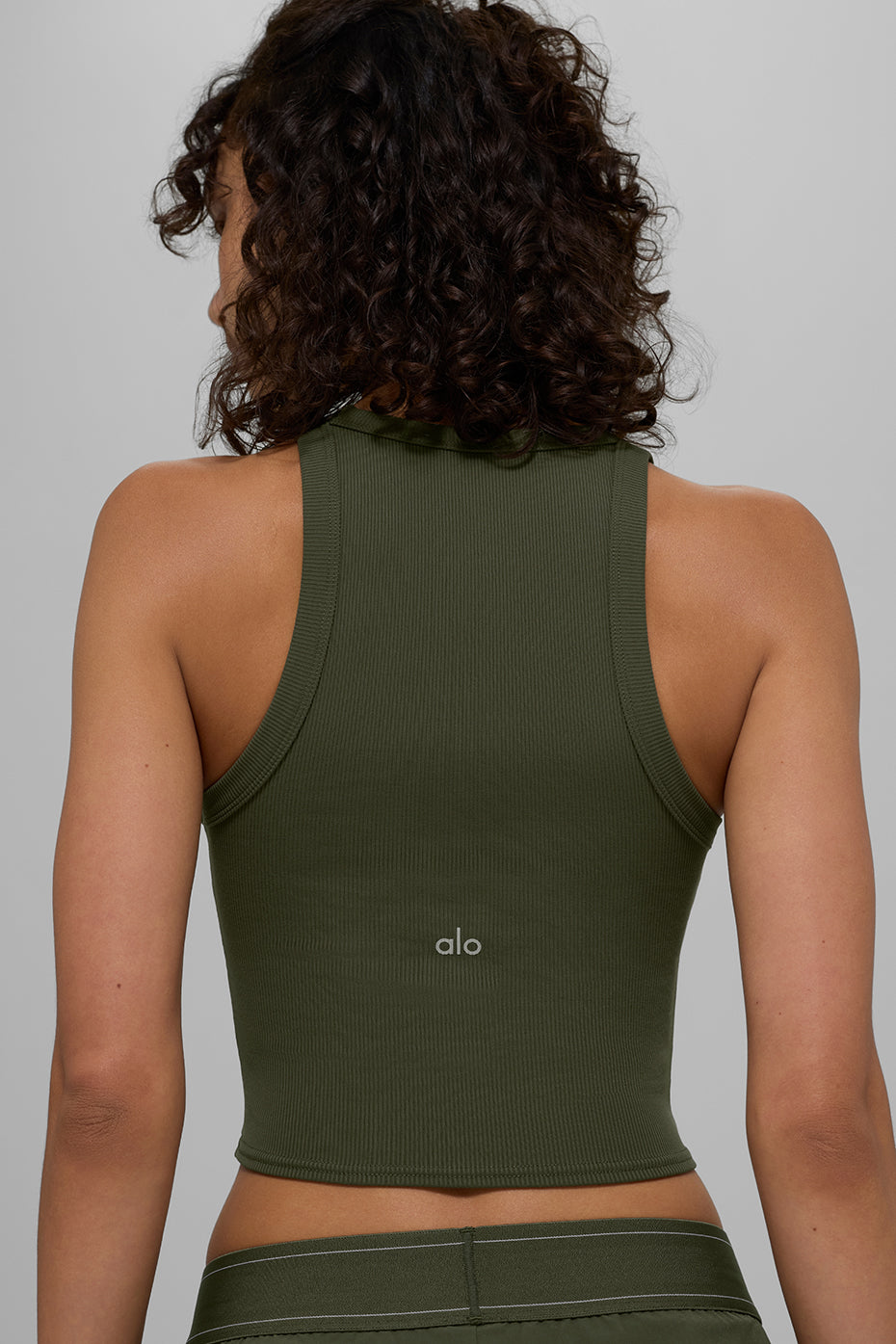 Goddess Ribbed Go-To Tank - Green Olive - Image 3