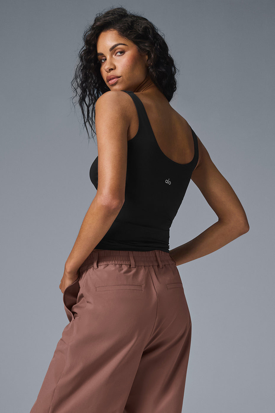 Sheer Glow Tank - Black - Image 3