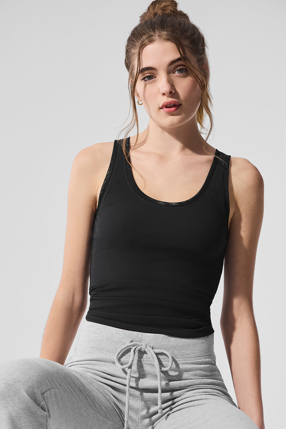 Ribbed Mesh Secret Tank - Black - Image 5