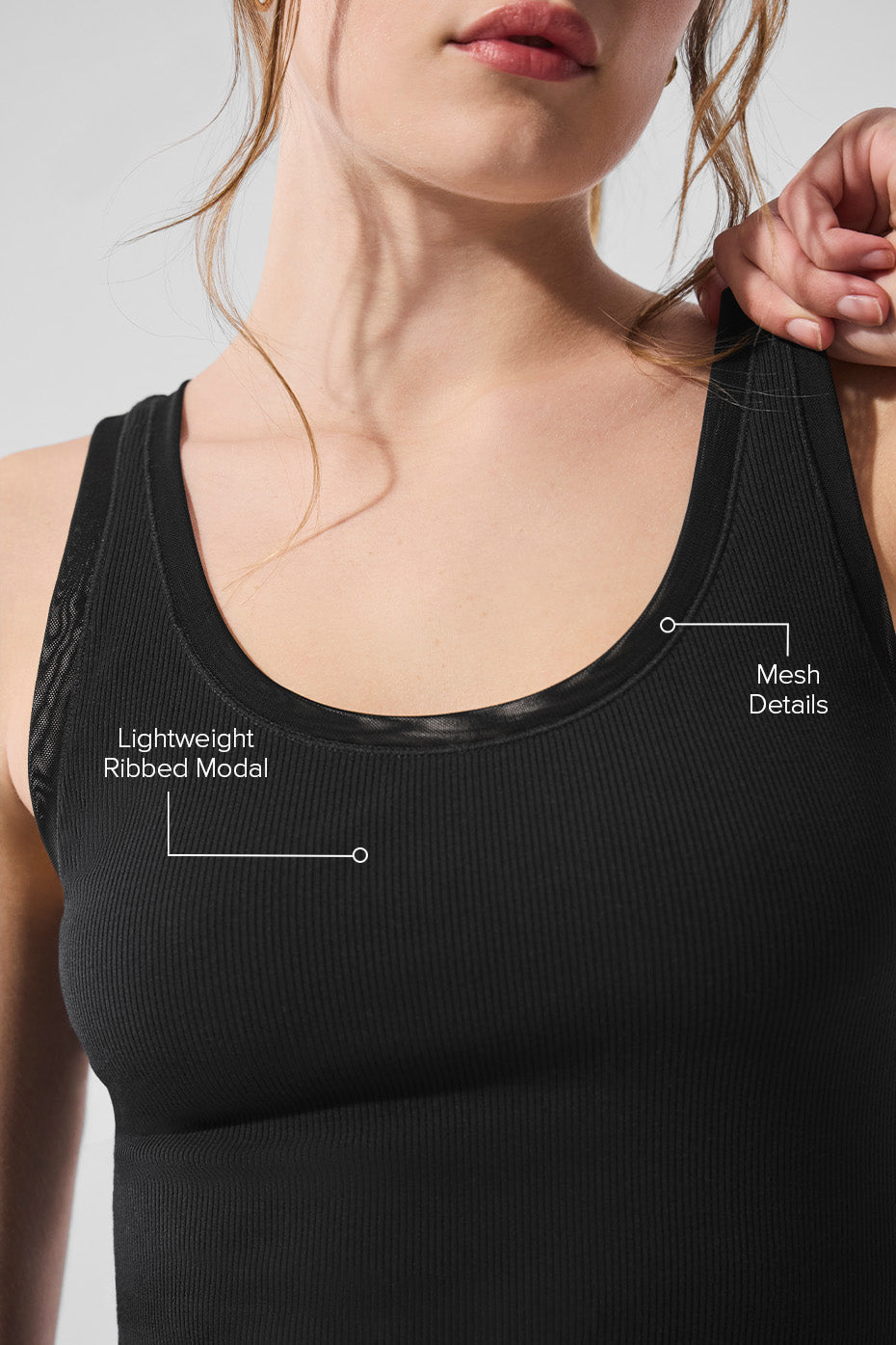 Ribbed Mesh Secret Tank - Black - Image 2