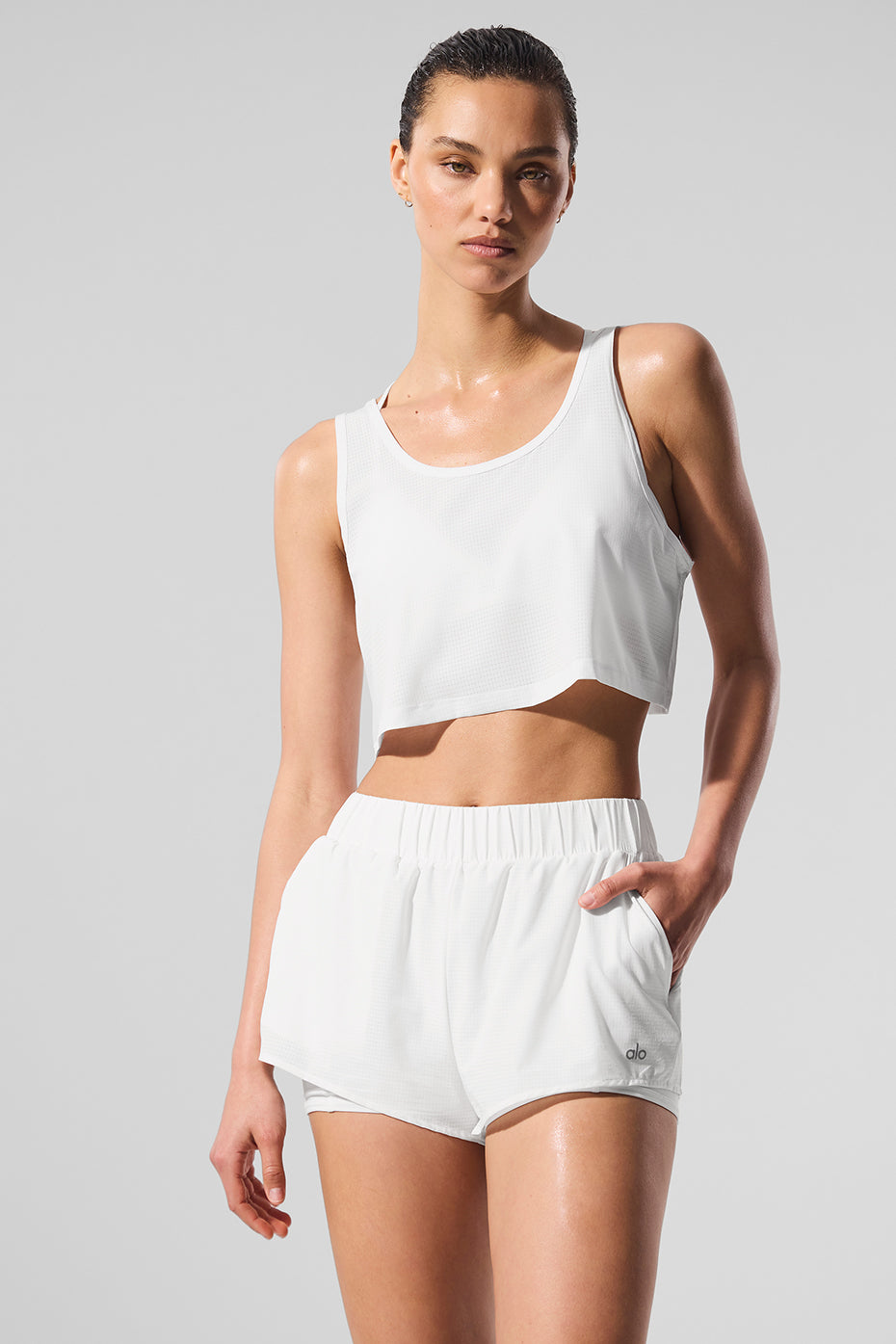 Cropped Sport Star Tank - White - Image 4