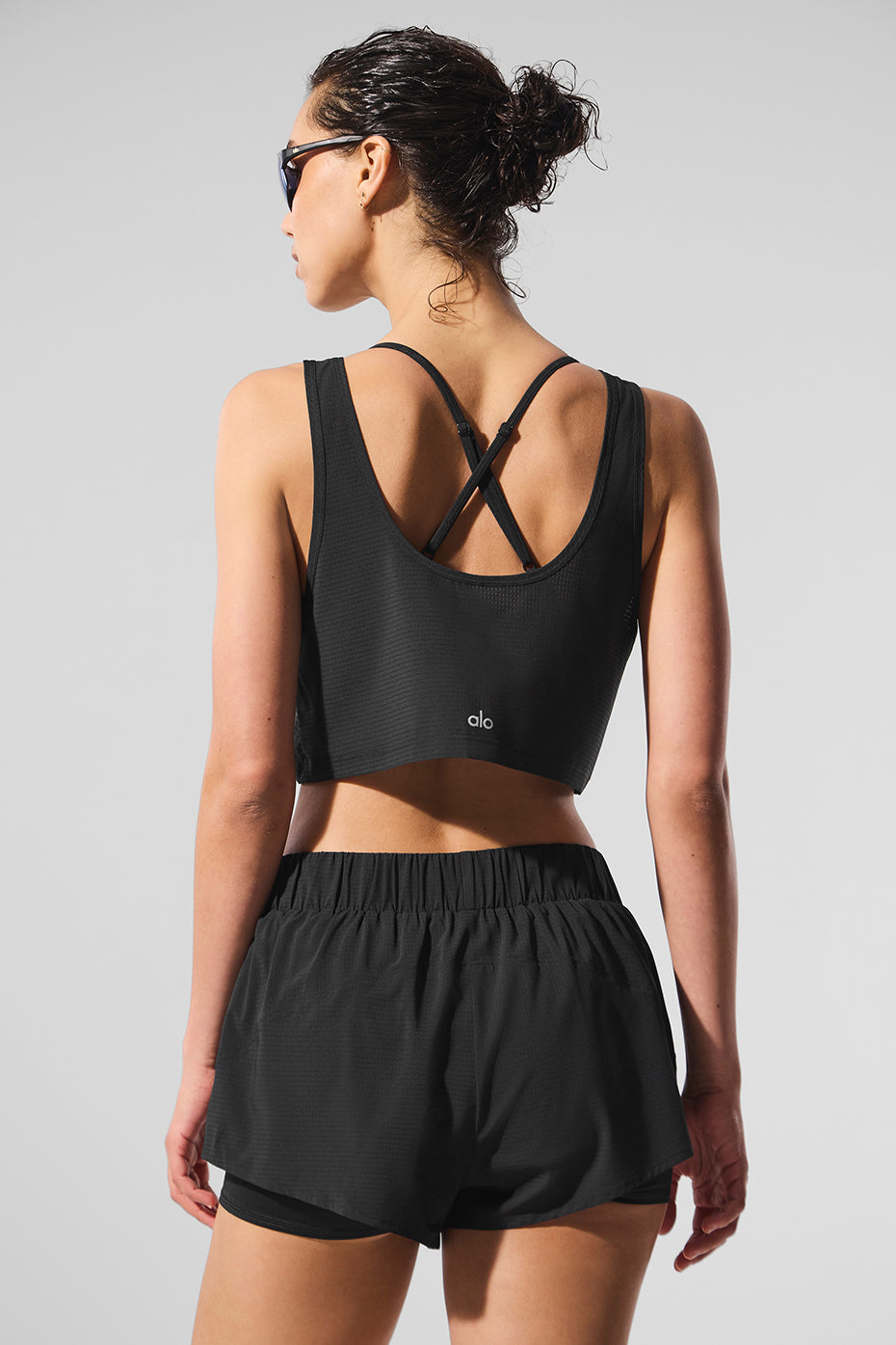 Cropped Sport Star Tank - Black - Image 3