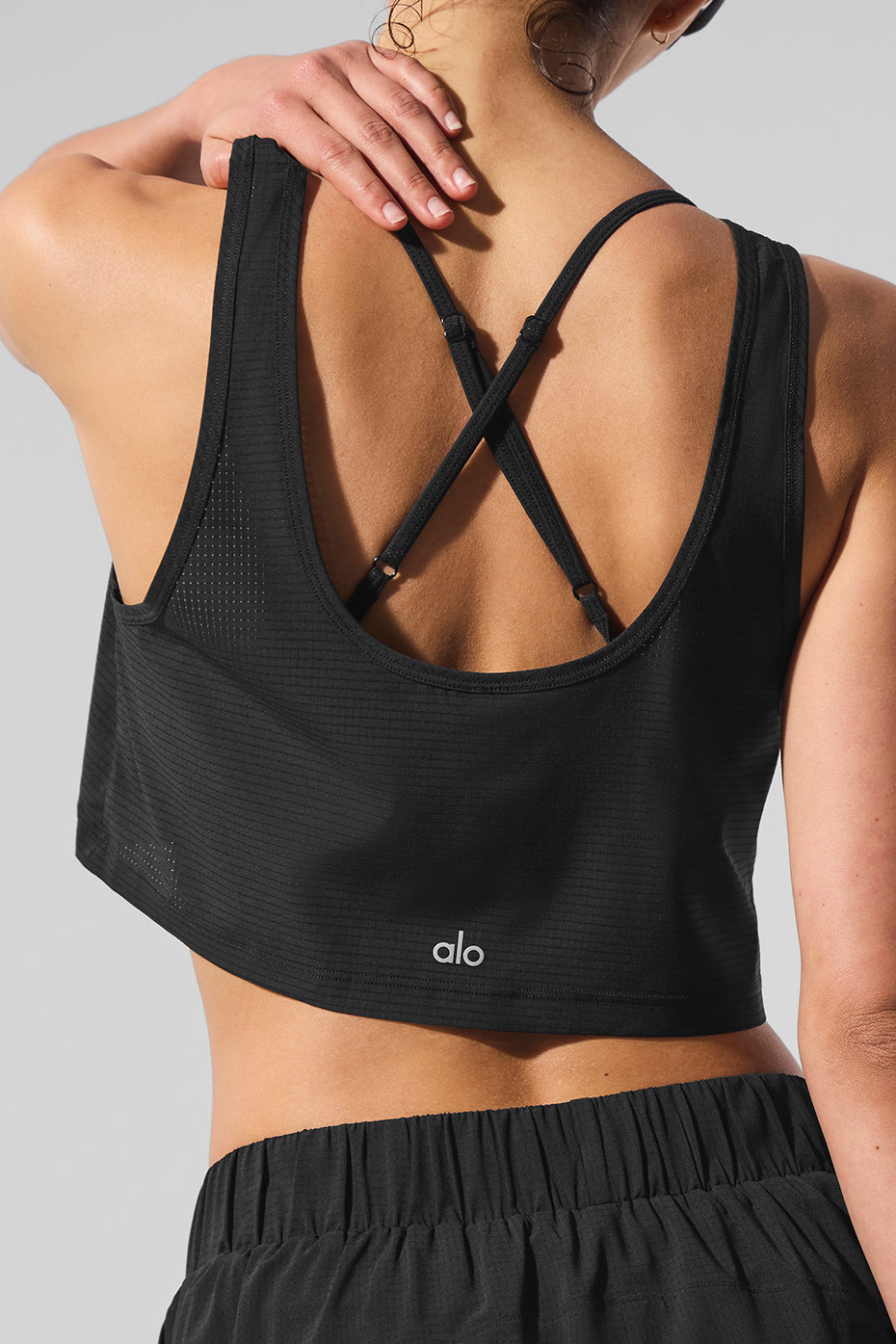 Cropped Sport Star Tank - Black - Image 4