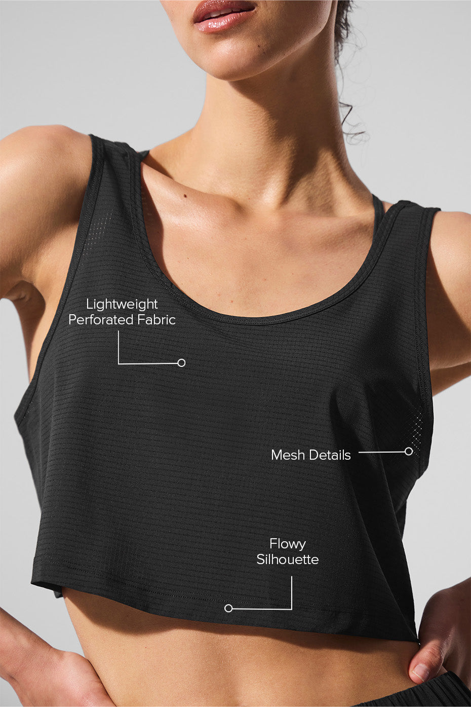 Cropped Sport Star Tank - Black - Image 2