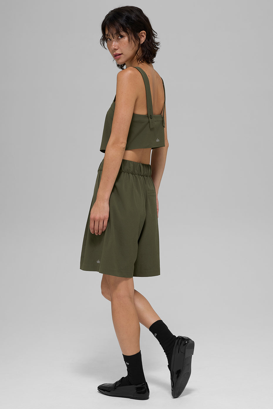 Cropped Dreamscape Tank - Green Olive - Image 5