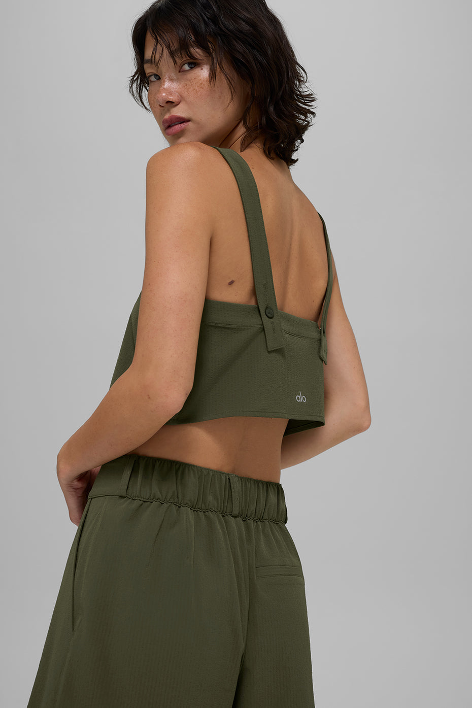 Cropped Dreamscape Tank - Green Olive - Image 2