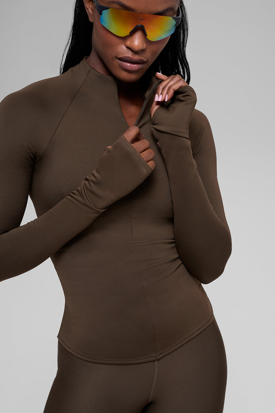 Airlift Winter Warm 1/4 Zip Long Sleeve - Espresso - Image 3