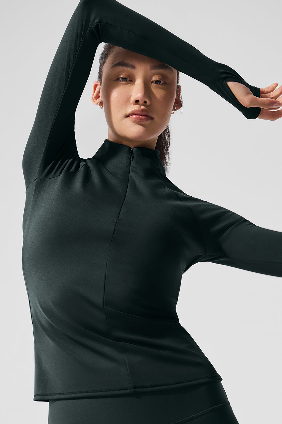 Airlift Winter Warm 1/4 Zip Long Sleeve - Charcoal Green - Image 4