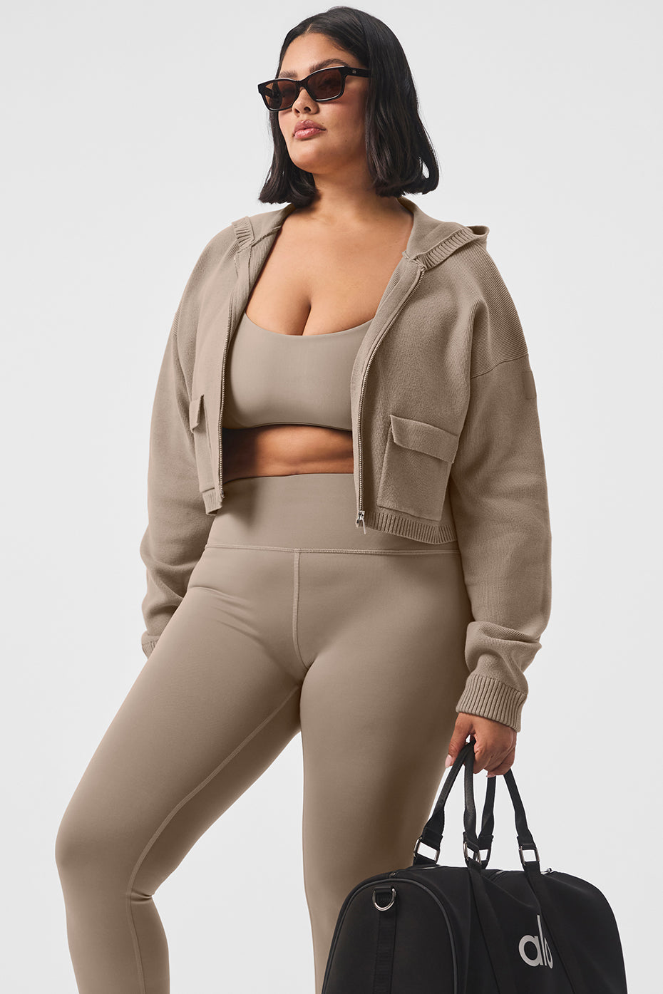 Scholar Knit Cargo Full Zip Hoodie - Gravel - Image 8