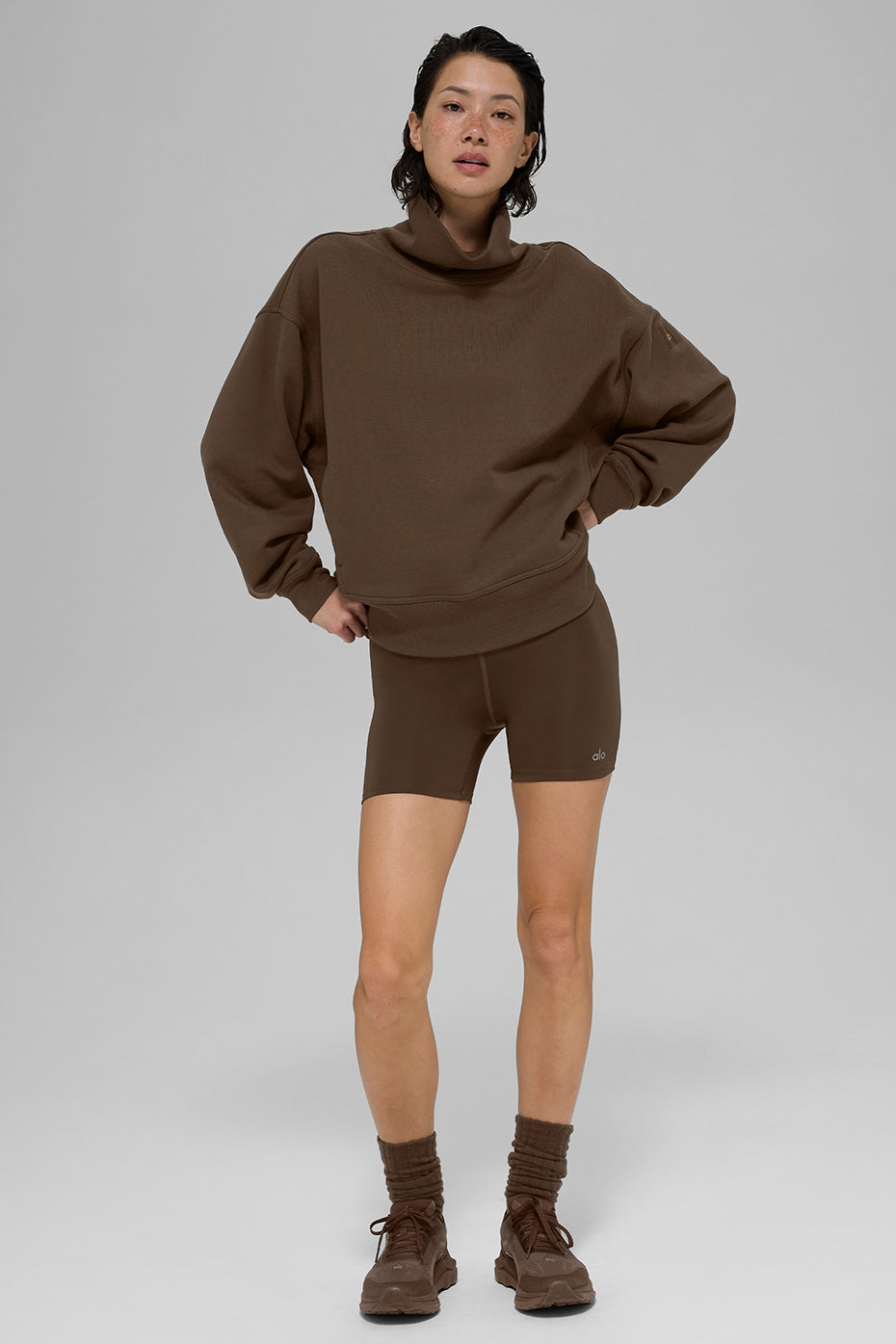Hazy Mock Neck Pullover - Espresso - Image 5