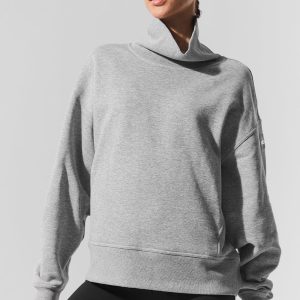 Hazy Mock Neck Pullover - Dark Athletic Heather Grey