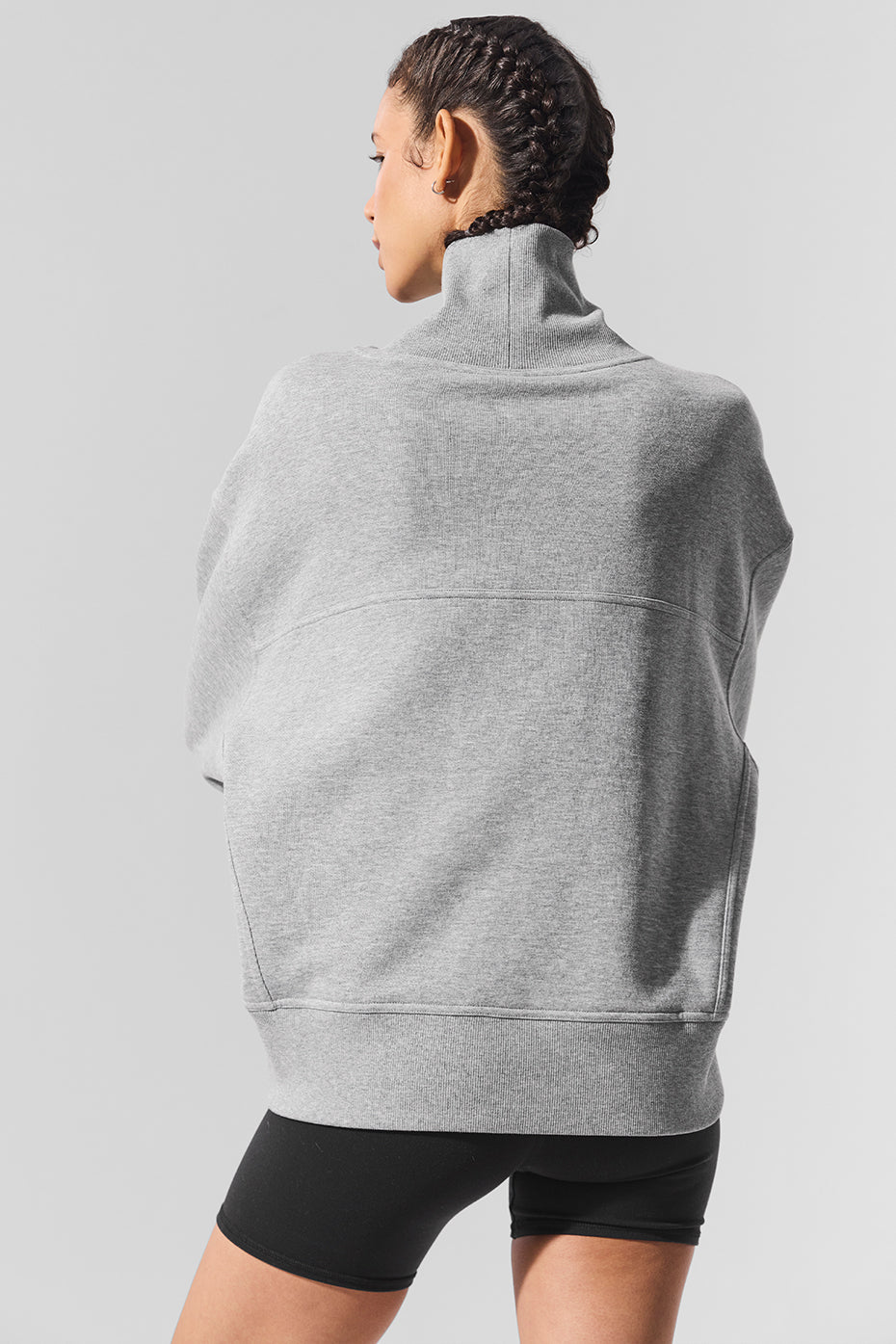 Hazy Mock Neck Pullover - Dark Athletic Heather Grey - Image 3
