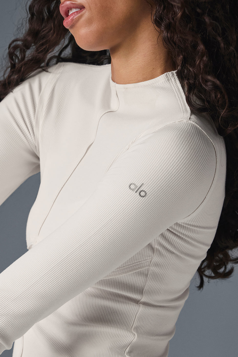 Ribbed En Pointe Long Sleeve - Ivory - Image 4