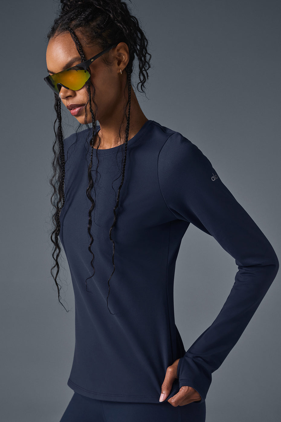 Airbrush Winter Warm Nocturne Long Sleeve - Navy - Image 3