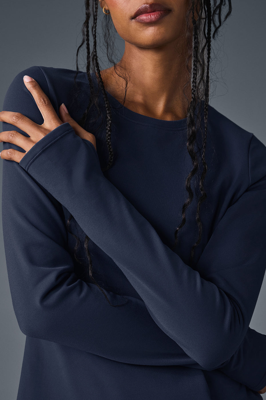 Airbrush Winter Warm Nocturne Long Sleeve - Navy - Image 4