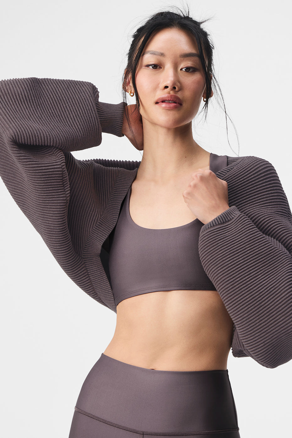 Denim Knit Shawl - Raisinette/Black - Image 4