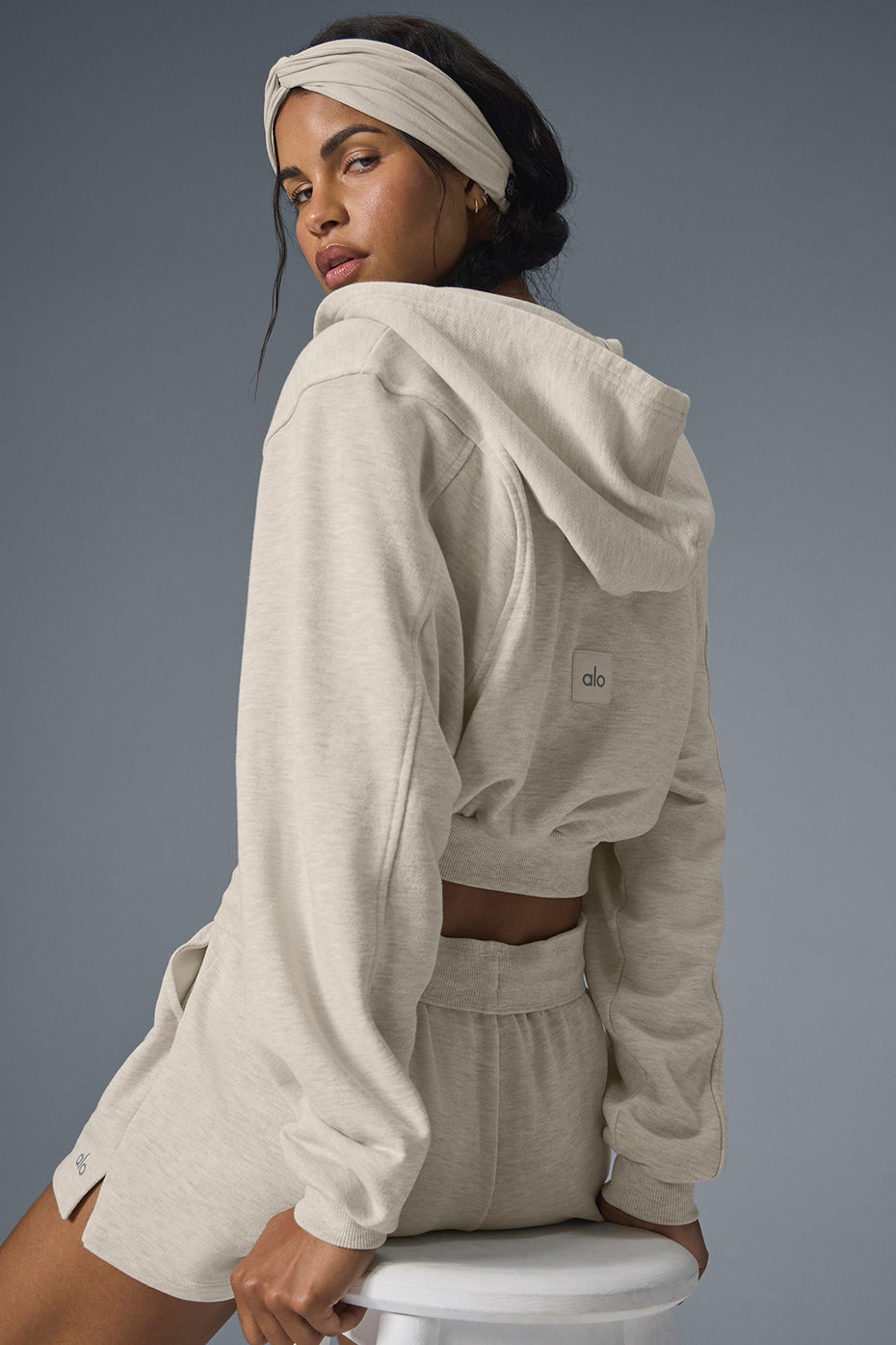Sweet Escape Zip Up Hoodie - Oatmeal Heather - Image 3