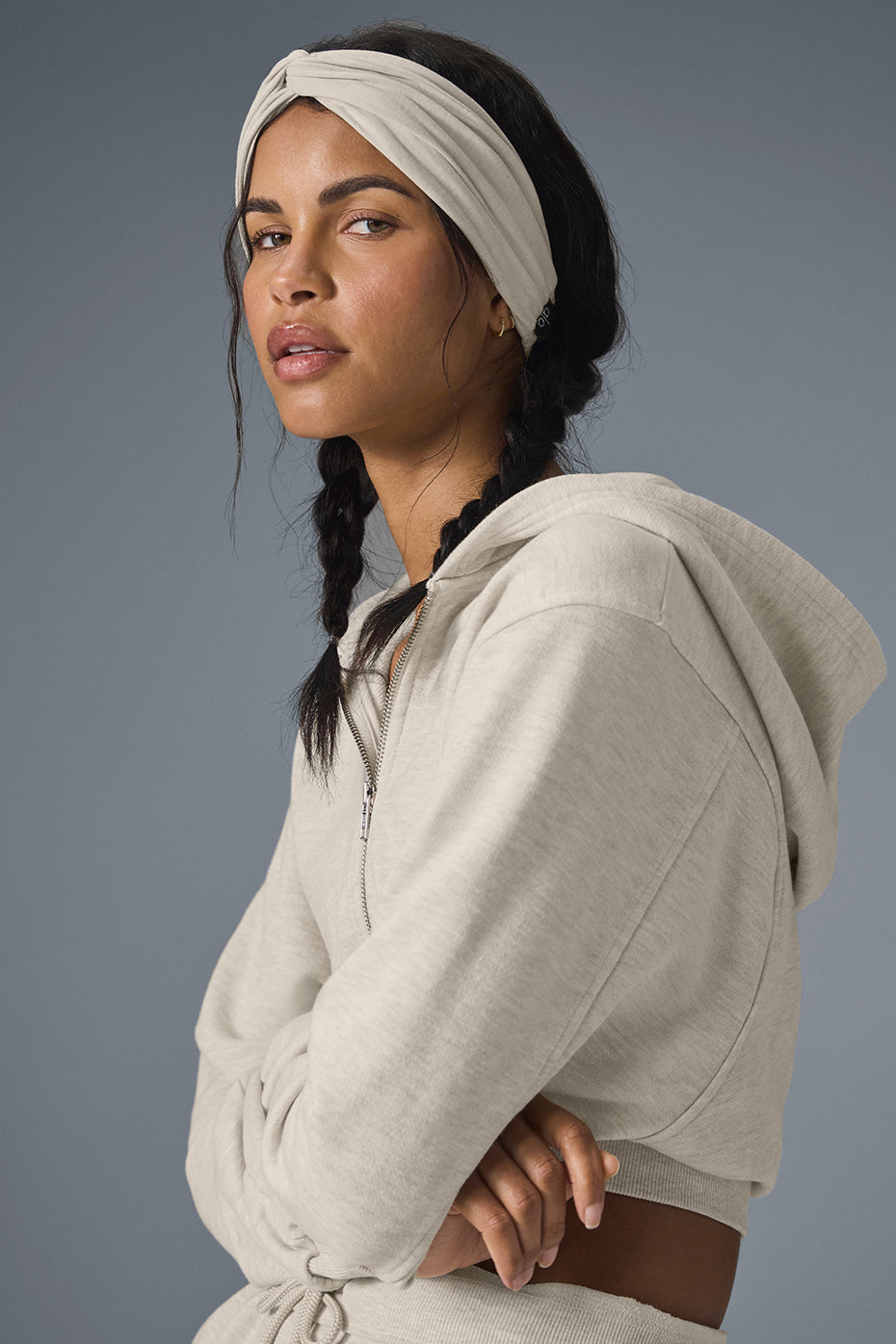 Sweet Escape Zip Up Hoodie - Oatmeal Heather - Image 4