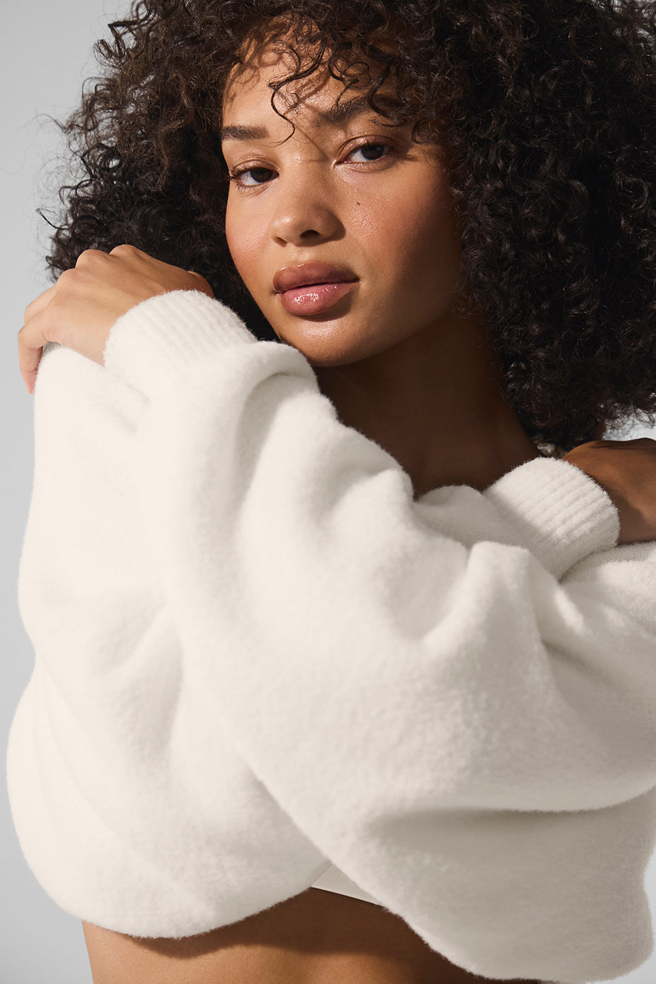 Snuggle Up Sweater Shawl - Ivory - Image 2