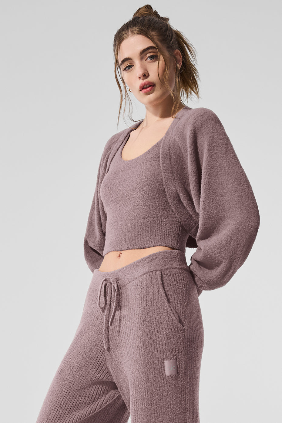 Snuggle Up Sweater Shawl - Mushroom - Image 3