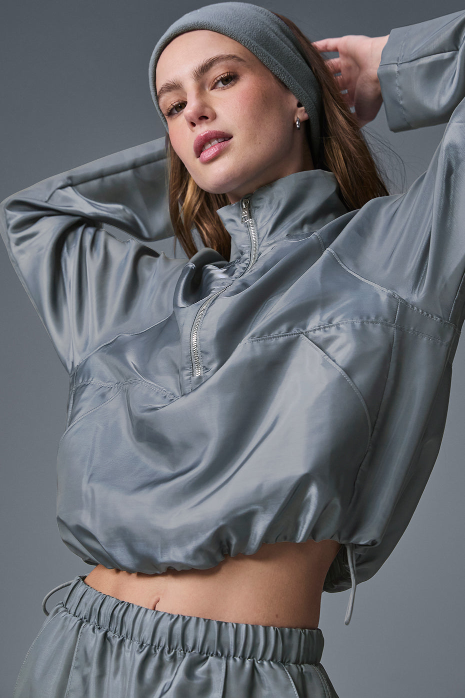 Cropped Afterglow Pullover - Steel Grey - Image 3