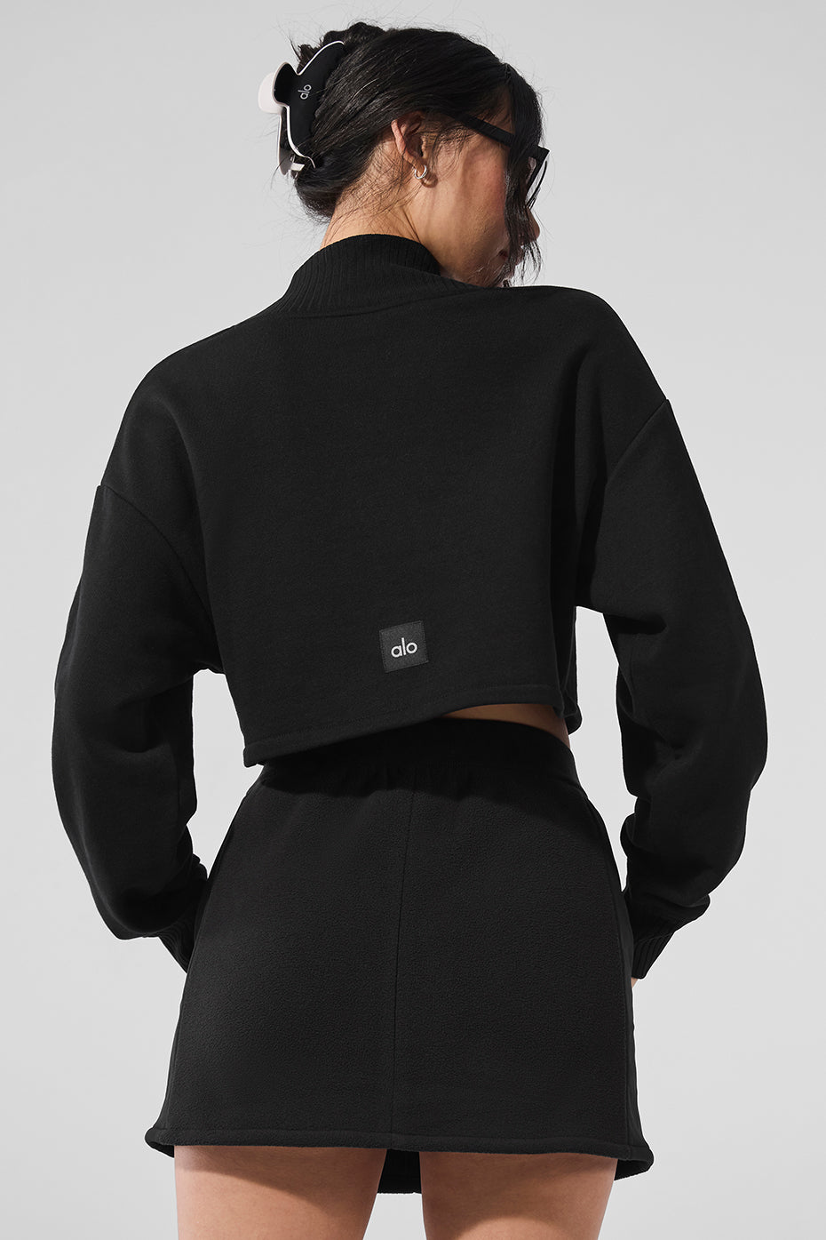 Cropped Serenity Coverup - Black - Image 4