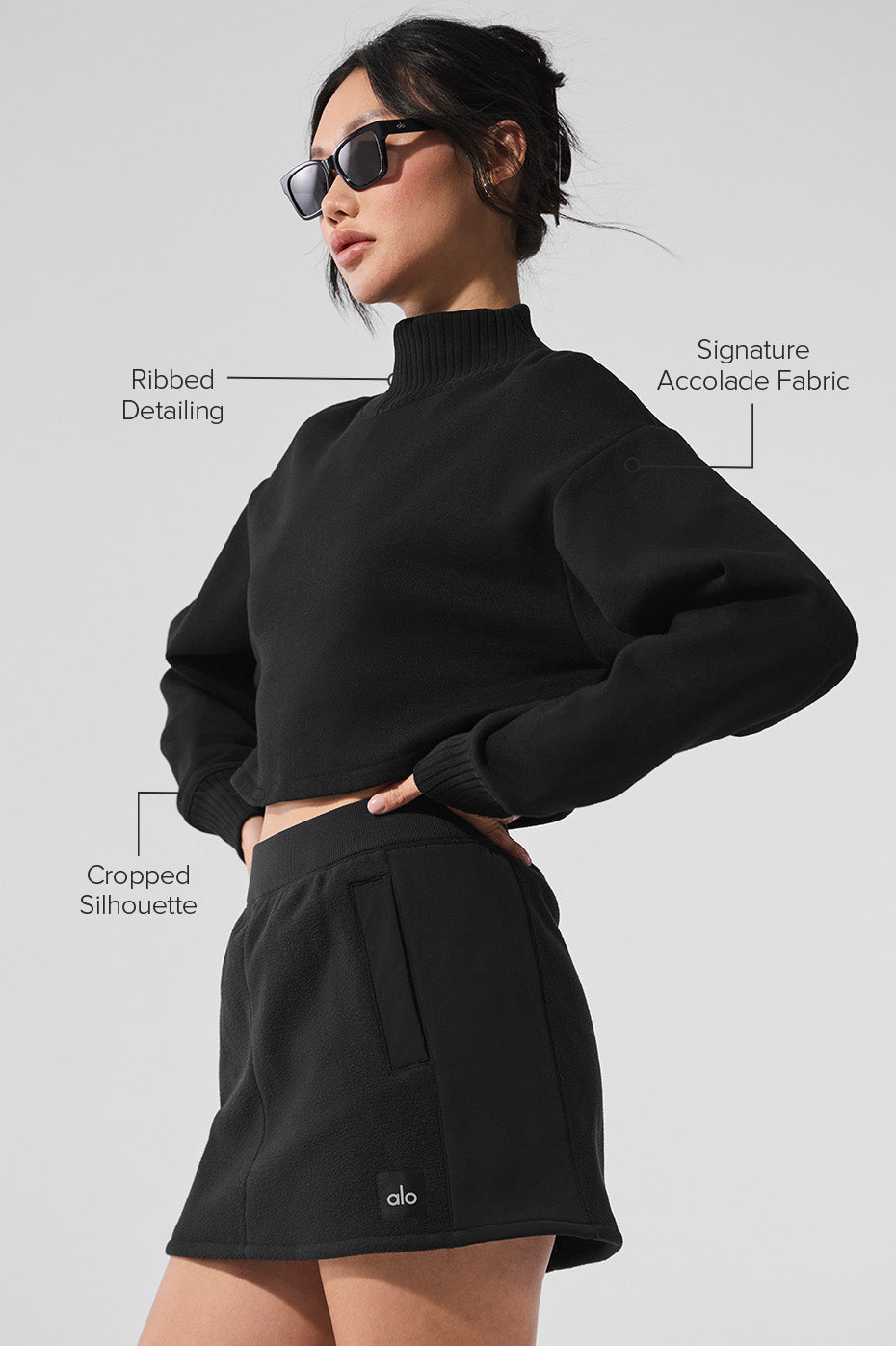 Cropped Serenity Coverup - Black - Image 2