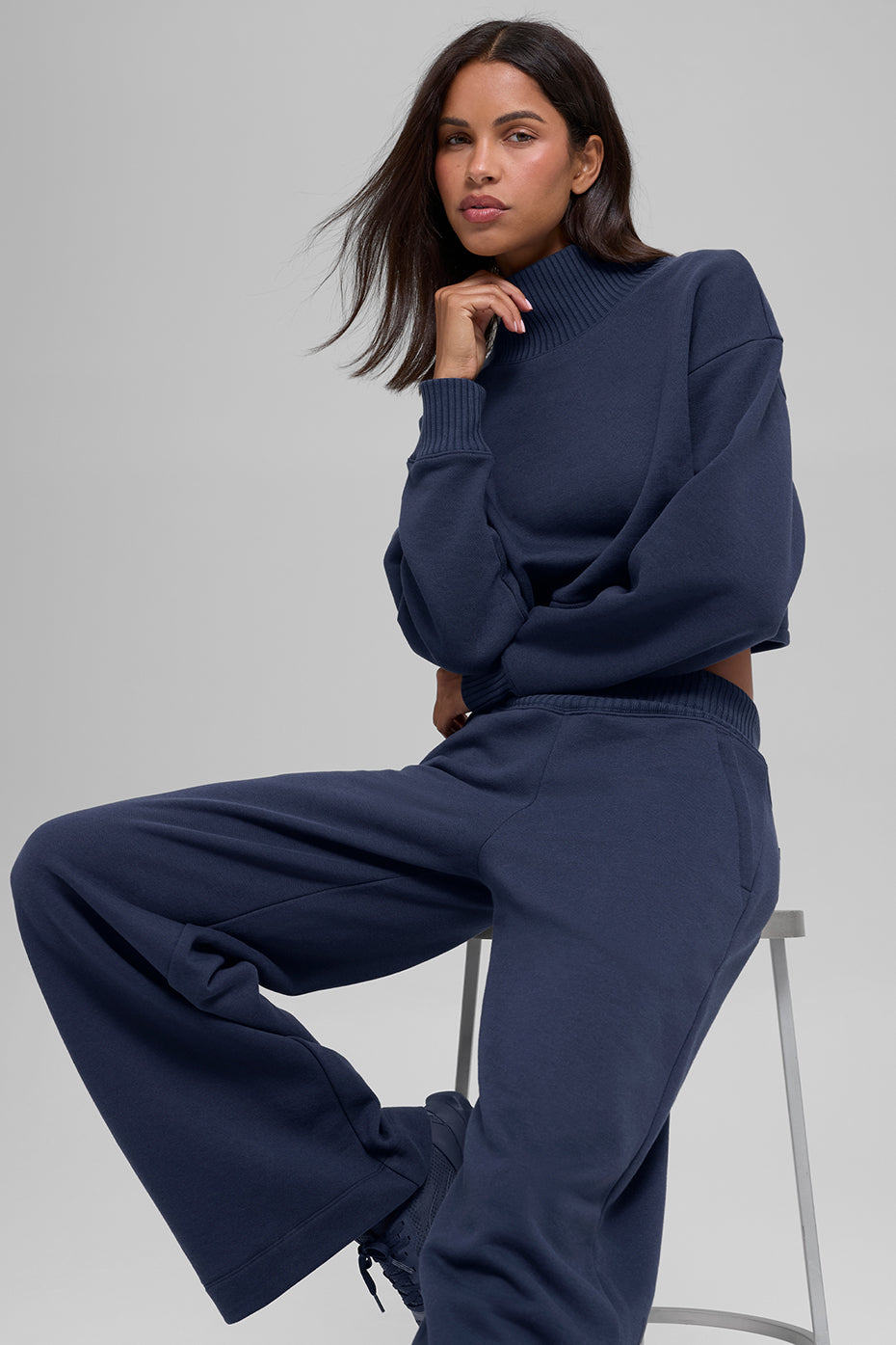 Cropped Serenity Coverup - Navy - Image 5