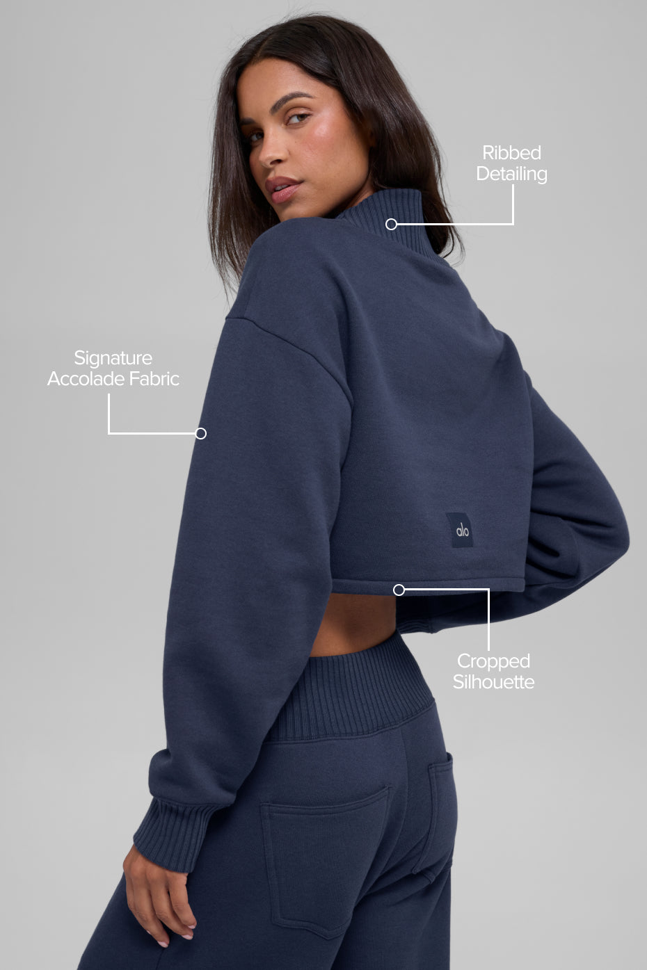 Cropped Serenity Coverup - Navy - Image 2